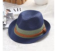 YXWYXWA Summer Jazz Women Hat Beach Men Sun Hat Casual Panama Male Cap Hemp Rope Patchwork Striped Hat Visor Cap