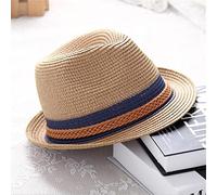 YXWYXWA Summer Jazz Women Hat Beach Men Sun Hat Casual Panama Male Cap Hemp Rope Patchwork Striped Hat Visor Cap