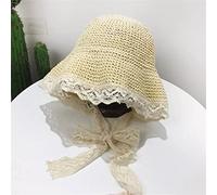 YXWYXWA Summer Ladies Sun Hat Lace Straps Travel Folding Sun Hat All-Match Casual