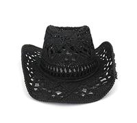 YXWYXWA Summer Outdoor Men Women Western Cowboy Hats Hand-Woven Hat Breathable Beach Jazz Cap Sunhat