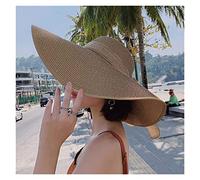 YXWYXWA Summer Straw Hat Ladies Beach Seaside Travel Holiday Sun Protection Big Eaves Fisherman