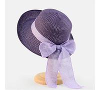YXWYXWA Summer Sun Hats Women Fashion Girl Hat Ribbon Bow Beach Hat Casual Flat Top Panama Hat