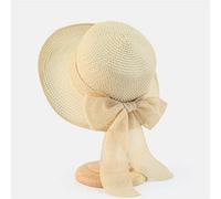 YXWYXWA Summer Sun Hats Women Fashion Girl Hat Ribbon Bow Beach Hat Casual Flat Top Panama Hat