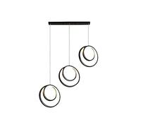 YXWYXWA Three-Head Black LED Dining Room Net Red Decorative Pendant Light Personality Ring Bar Table Dining Room Hanging Ceiling Light 3000K Interesting