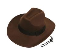 YXWYXWA Vintage Men's Ladies Felt Western Cowboy Cowgirl Jazz Hat Ribbon Wide Brim Hat Sun Hat
