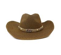 YXWYXWA Western Cowboy Hat Big Brim Straw Hat Men's Beach Sun Hat Cowboy Hat Beach Hat Summer Outdoor Travel