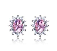 YXWYXWA Women Stud Earrings with Royal Blue Green Light Blue Spinel Oval Snowflake Earring