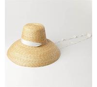 YXWYXWA Women Summer Big Floppy Hat Hat with Black White Ribbon Lace Tie 15cm Wide Brim Sun Hat Cap
