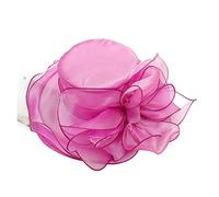 YXWYXWA Women's Retro Organza Hat Wedding Hat Female Summer Beach Sunscreen Wide Brim Net Yarn