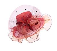 YXWYXWA Women's Summer Flat-Top Sunshade Hat, European and American Flower, Foldable Organza Large Beach Hat