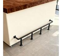 YXXSDP Kit de Repose-Pieds de Bar Kit Repose-Pieds pour Bar Finition Noire, Barre Repose-Pieds Robuste Murale et au Sol pour îlots Cuisine, Hôtels, Cafés, Longueur Personnalisable(128cm/4.2ft)