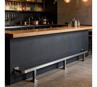 YXXSDP Kit de Repose-Pieds de Bar Repose-Pieds Robuste en Acier Inoxydable pour comptoir Bar, Kit Repose-Pieds en métal brossé, Garde-Corps pour îlot Cuisine, Réception d’hôtel(Black,109cm/3.6ft)