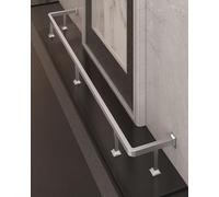 YXXSDP Kit de Repose-Pieds de Bar Repose-Pieds Robuste en Acier Inoxydable pour comptoir Bar, Kit Repose-Pieds en métal brossé, Garde-Corps pour îlot Cuisine, Réception d’hôtel(Silver,114cm/3.7ft)