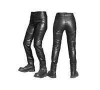 YXYECEIPENO Pantalon Moto en Cuir Femme Pantalon Moto Imperméable Protection en Cuir À Trois Couches pour Les Genoux Utilisé pour Les Courses De Moto Féminines Anti-Chute(Size:S)
