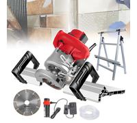 YXYLJOZ Coupe-Carreaux électrique à biseau | Meuleuse d;Angle à Eau pour céramique/marbre | Double poignée, Base en Aluminium, Tuyau de 2,5 m, Fonctionnement sans poussière (Machine+Bracket)