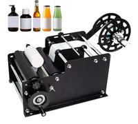 YXYLJOZ Étiqueteuse réglable Manuelle, Machine applicatrice d'étiquettes Semi-Automatique, pour Bouteilles en Plastique, Bouteilles en Verre, Bouteilles en métal (Black)