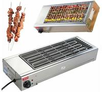 YXYLJOZ Four électrique Commercial en Acier Inoxydable pour comptoir, 3000W, Grill sans fumée avec contrôle de température réglable pour la préparation de Kebabs en intérieur