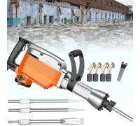 YXYLJOZ Marteau perforateur électrique Robuste avec 2 burins, Puissant Marteau-piqueur pour travaux de démolition, de burinage et de Gros travaux efficaces. (Type65)