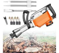 YXYLJOZ Marteau-piqueur électrique Robuste pour la démolition et Le concassage de béton, avec 2 burins, Outil à Percussion Puissant pour Le burinage et Le concassage du béton. (Type65)