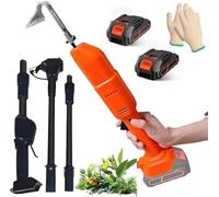 YXYLJOZ Motoculteur électrique Miniature sans Fil avec 2 Batteries de 1,5 Ah et Perche réglable - Idéal pour ameublir Le Sol, désherber et jardiner en Serre. (Without Pole)