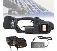 YXYLJOZ Outil de cerclage Automatique Portable avec Affichage LED - Machine à feuillard en Acier Pet/PP Haute efficacité, Solution de thermofusion sans Boucle, Force de 3800 N (2 Battery)