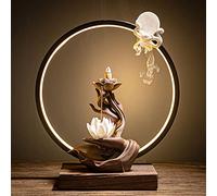 YXYOL Brûleur d'encens à refoulement de Sable Violet,Style bergamote,Anneau de Lampe à LED,Ornements en céramique,décorations de Table,30x12x36cm, 30*12*36cm