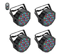 YXZKJZJ 2PCS/4PCS LED Par Light RGBW Scène Flat Par Effet d'éclairage DJ Disco Party Bar Mariage Anniversaire Spectacle Lumières Éclairages pour événements(4PCS)
