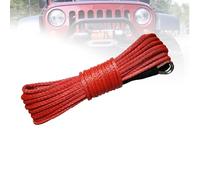 YXZKJZJ Corde de treuil synthétique 6 mm x 15 m avec Gaine, kit de Sangles de remorquage Tout-Terrain Robustes, Accessoires for Voiture Forte capacité(Red)