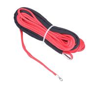 YXZKJZJ Kit de câble de treuil synthétique for Voiture, 5 mm x 15 m, 2,5 t, Robuste, for remorque, VTT, UTV, Tout-Terrain Forte capacité(Red)