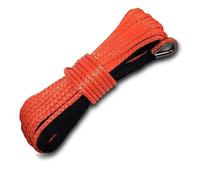 YXZKJZJ Kit de câble de treuil synthétique for Voiture, 6 mm x 15 m, 7700 LB, câble de remorquage Robuste for VTT Tout-Terrain, UTV Forte capacité(Orange)