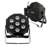 YXZKJZJ Projecteur LED 7x18W 7x12W 54x3W 12x3W RGBWA+UV Par avec 512 6 en 1 effet de lavage de lumière de scène DJ Disco Mini projecteur LED 10W Éclairages pour événements(7x12W Fixed Plug)
