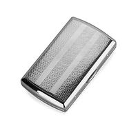 YXZN Étui À Cigarettes en Acier Inoxydable Hommes Housse Automatique Portable Peut Accueillir 12 Cigarettes,Silver,8.8X5.4X1.9CM