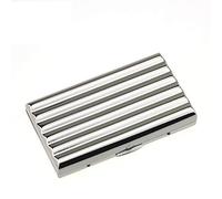 YXZN Étui À Cigarettes en Acier Inoxydable Ultra Thin Portable Hommes Bouton Switch Cigarettes Boîte Peut Contenir 12,Silver,8.8X1.65X5.5CM