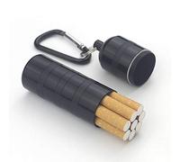 YXZN La Boîte De Cigarettes Étanche en Alliage D'aluminium Étanche À l'eau du Réservoir Portable Étanche pour Homme Peut Accueillir 7-8,Black,2.8X10.5CM