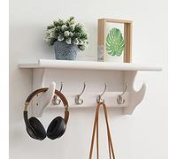 YXZN Porte Manteaux Mural étagères de Rangement en Bois patères Crochets Tringle Style Industriel Crochet pour Manteau avec Étagère Porte-Manteau Mural