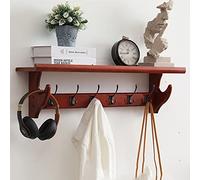 YXZN Porte Manteaux Mural étagères de Rangement en Bois patères Crochets Tringle Style Industriel Crochet pour Manteau avec Étagère Porte-Manteau Mural