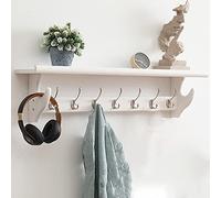 YXZN Porte Manteaux Mural étagères de Rangement en Bois patères Crochets Tringle Style Industriel Crochet pour Manteau avec Étagère Porte-Manteau Mural