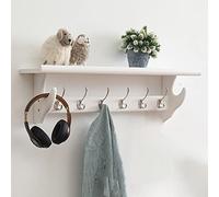 YXZN Porte Manteaux Mural étagères de Rangement en Bois patères Crochets Tringle Style Industriel Crochet pour Manteau avec Étagère Porte-Manteau Mural