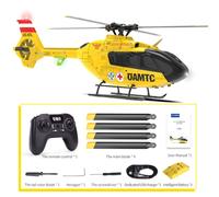 Yxznrc F06 2.4g 6ch 1:36 Ec135 Échelle Fuselage Jaune Sans Barre De Flybarless Hélicoptère Rc Rtf