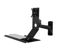 YXZQLOZ Support Mural pour Moniteur et Clavier, Station de Travail Murale Pliable, Support de Moniteur mécanique Rotatif à 360 degrés et réglable (Black 45 * 21cm Tray)