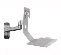 YXZQLOZ Support Mural pour Moniteur et Clavier, Station de Travail Murale Pliable, Support de Moniteur mécanique Rotatif à 360 degrés et réglable (Silver 45 * 21cm Tray)