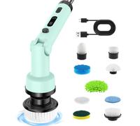 YXZYFPP Brosse électrique rotative sans Fil avec 9 têtes de Brosse et Bras d;Extension réglable pour Un Nettoyage sans Effort de la Salle de Bain (Green)