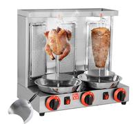 YXZYFPP Machine à Kebab Professionnelle - Gril rôtissoire Vertical Rotatif à 360° avec 2 ou 3 brûleurs, Grill à gaz en Acier Inoxydable pour Cuisine