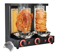 YXZYFPP Machine à Kebab Professionnelle - Grill rôtissoire Vertical avec 2 ou 3 brûleurs, Gril à gaz en Acier Inoxydable, Four à shawarma Rotatif à 360°