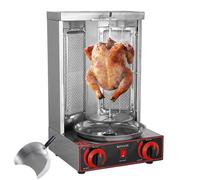 YXZYFPP Machine à Kebab Professionnelle - Grill rôtissoire Vertical avec 2 ou 3 brûleurs, Gril à gaz en Acier Inoxydable, Four à shawarma Rotatif à 360° pour Cuisine