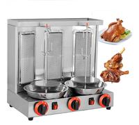 YXZYFPP Machine à shawarma Kebab électrique - Gril Vertical à température réglable de 50 à 350 °C, Usage Commercial et Domestique, Noir - M (Silver)