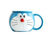 YY Doraemon Mug en céramique sous licence officielle 480 ml - Tasse à café motif robot chat bleu, grande capacité cadeau pour les fans d'anime, passe au lave-vaisselle et au micro-ondes