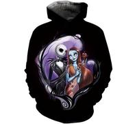 YY HAPPY Sweat à capuche unisexe Jack Sally à capuche de Noël décontracté avec fermeture éclair, Couleur 5#, 3X-Large