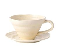 YY Klein Tasses à café bleu - Tasses en céramique de 385 ml avec poignée ergonomique - Tasses à cappuccino expresso modernes pour la maison, le bureau, les amateurs d'art (blanc)