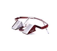 YY Vertical - Lunettes d'assurage pour l'escalade - Classic Red Monture Aluminium Flexible - Prismes de haute qualité